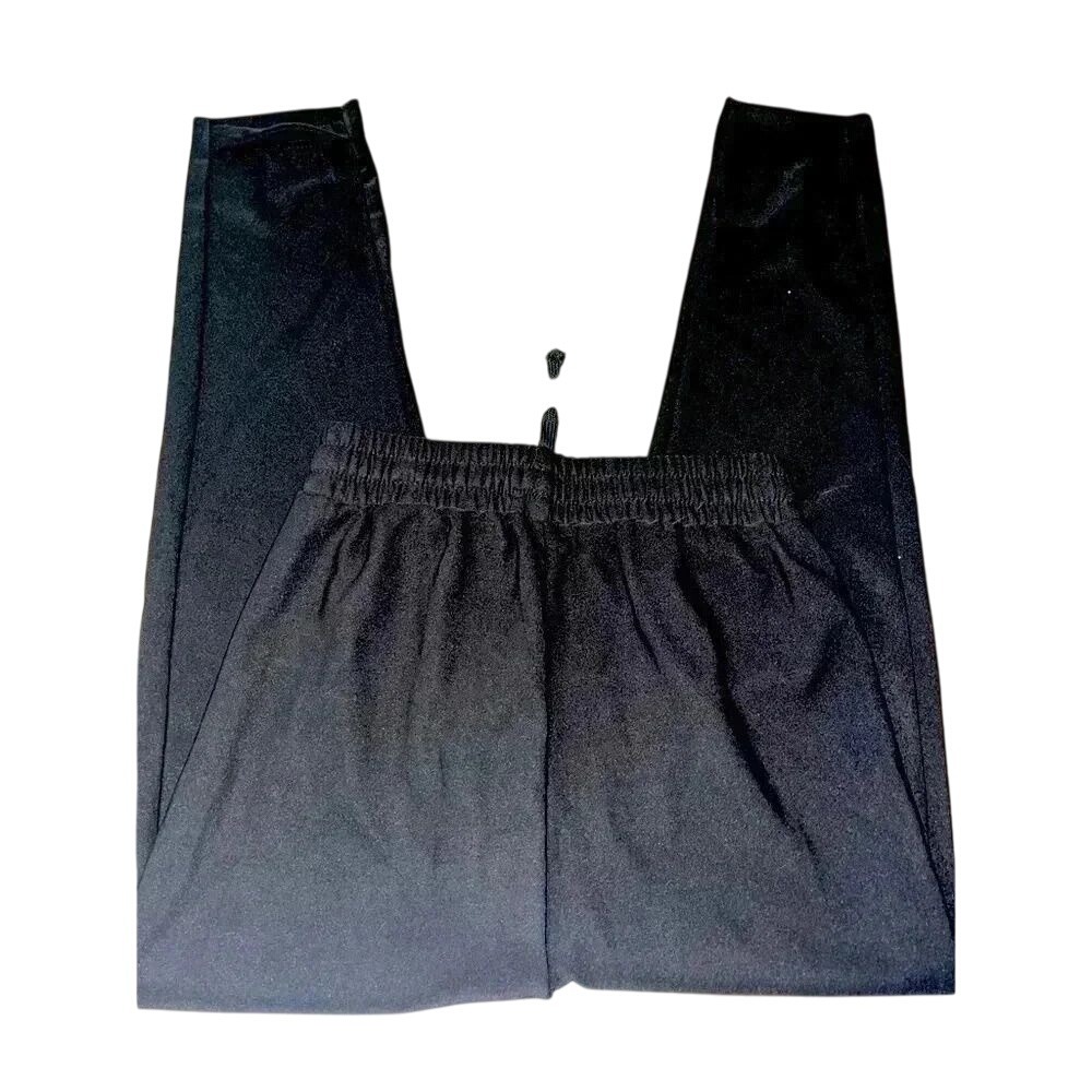 Classic Black Elastic Waist Comfort Pants Casual Loungewear Joggers B55‎